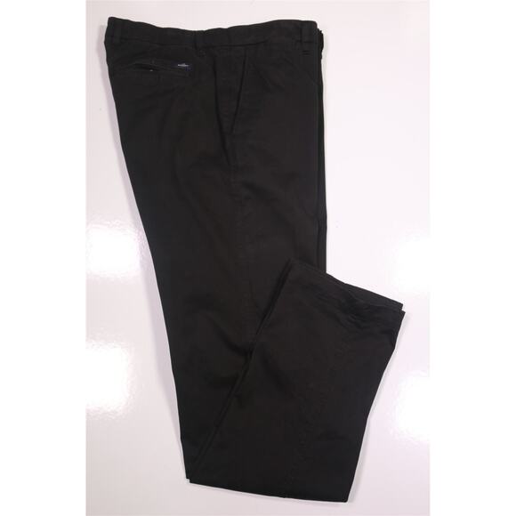 Mason's EM's Black Flat Front Cotton Stretch Chino Pants 36x36